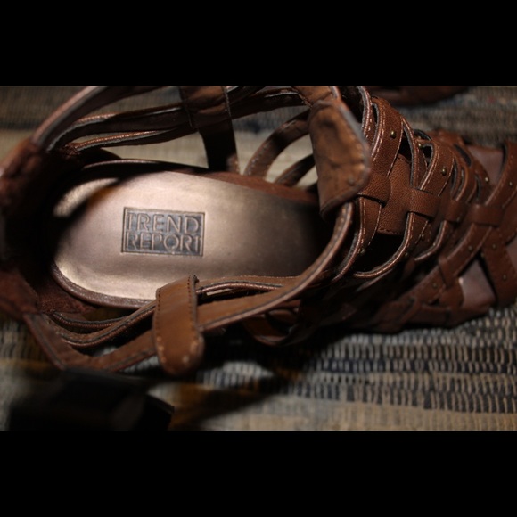 Brown Leather Gladiator Heels - Picture 3 of 3